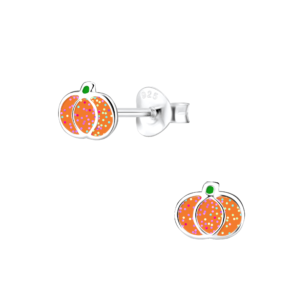 Silver Pumpkin Stud Earrings