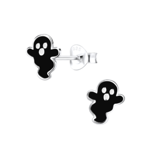 Silver Ghost Stud Earrings