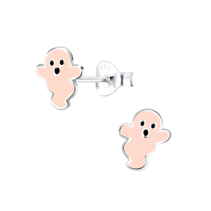Silver Ghost Stud Earrings