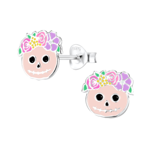 Silver Skull Stud Earrings