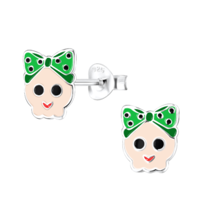 Silver Skull Stud Earrings