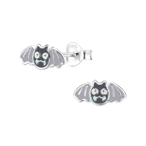 Silver Bat Stud Earrings