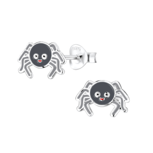 Silver Spider Stud Earrings
