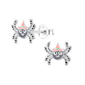 Silver Spider Stud Earrings