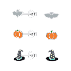 Silver Halloween Stud Earrings