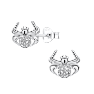 Silver Spider Stud Earrings