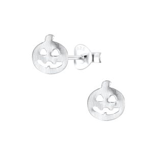 Silver Pumpkin Stud Earrings