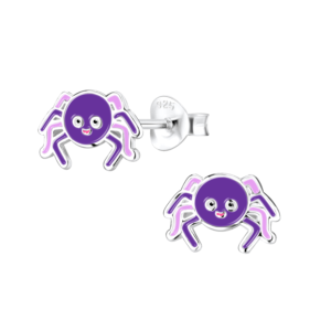 Silver Spider Stud Earrings