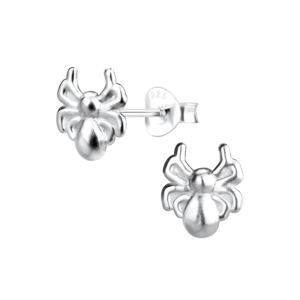 Silver Spider Stud Earrings