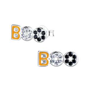 Silver BOO Stud Earrings
