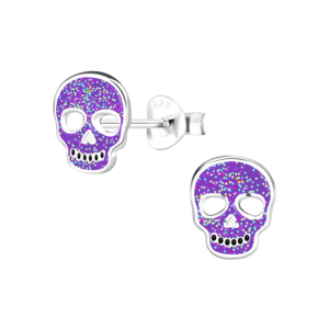 Silver Skull Stud Earrings