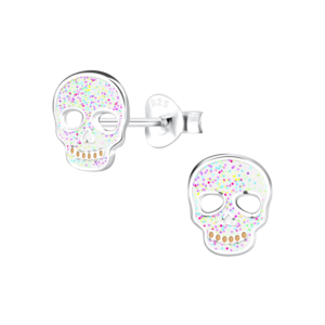 Silver Skull Stud Earrings