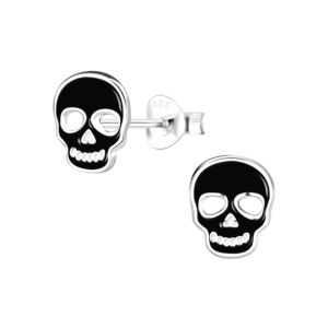 Silver Skull Stud Earrings