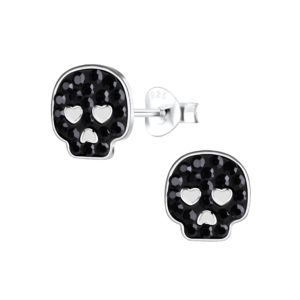 Silver Skull Stud Earrings