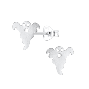 Silver Ghost Stud Earrings