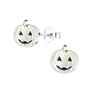 Silver Pumpkin Stud Earrings