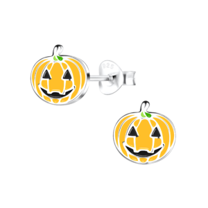 Silver Pumpkin Stud Earrings