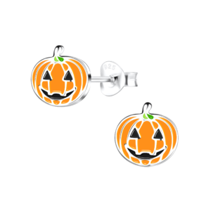 Silver Pumpkin Stud Earrings