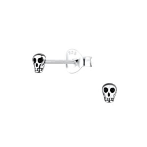 Silver Skull Stud Earrings