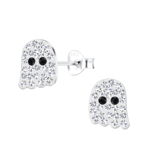 Silver Ghost Stud Earrings