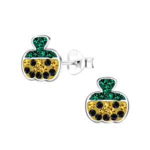 Silver Pumpkin Stud Earrings