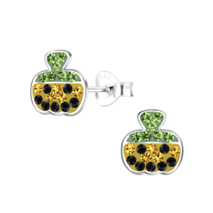 Silver Pumpkin Stud Earrings