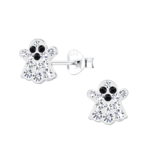 Silver Ghost Stud Earrings