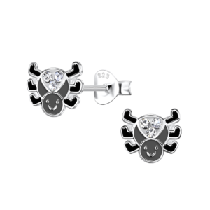 Silver Spider Stud Earrings