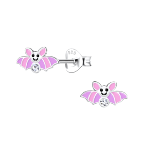Silver Bat Stud Earrings