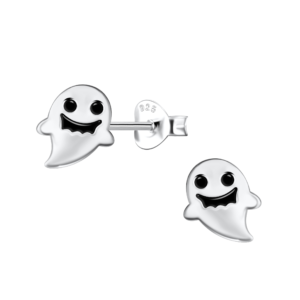 Silver Ghost Stud Earrings