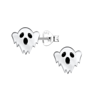 Silver Ghost Stud Earrings