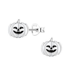 Silver Pumpkin Stud Earrings