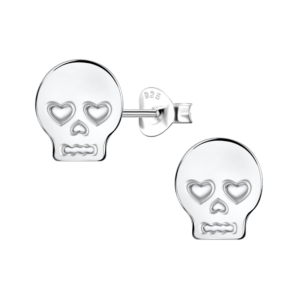 Silver Skull Stud Earrings