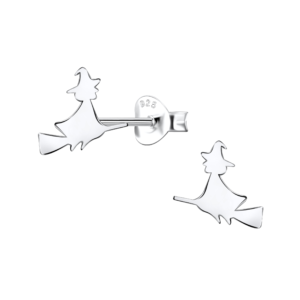 Silver Witch Stud Earrings