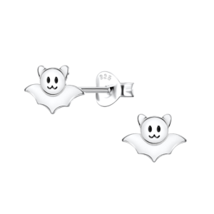 Silver Bat Stud Earrings