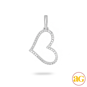 14KW 0.10CTW DIAMOND HEART PENDANT