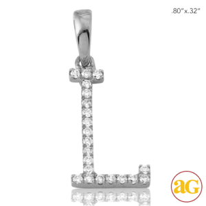 14KW 0.12CTW DIAMOND INITIAL PENDANT