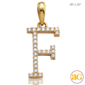 14KY 0.15CTW DIAMOND INITIAL PENDANT