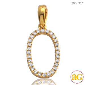14KY 0.15CTW DIAMOND INITIAL PENDANT