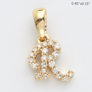 14KY 0.07CTW DIAMOND INITIAL PENDANT
