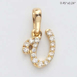 14KY 0.07CTW DIAMOND INITIAL PENDANT