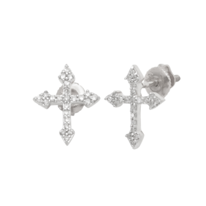 10KW 0.15CTW MICROPAVE DIAMOND CROSS STUD